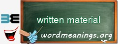 WordMeaning blackboard for written material
